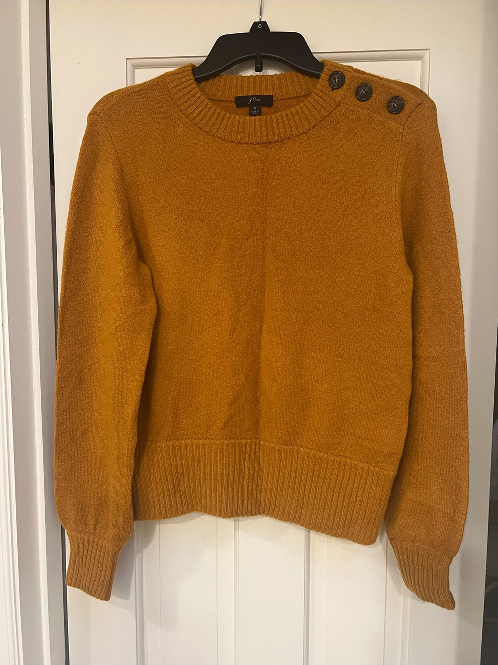 NWT J Crew Women's Alpaca Wool Blend Button-Shoulder Crew Sweater - S